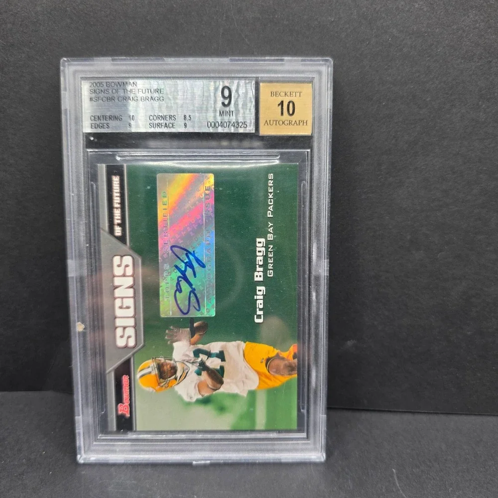 Bowman Craig Bragg Football Card BGS‎ 9 Mint Auto 10 Signs of the Future